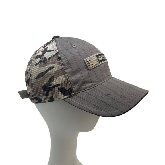 Harley Davidson Charlotte NC Gray Trucker Hat with Cammo Pattern One-Size - Picture 3 of 10